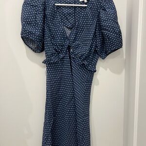 Madewell Navy Polka Dot Dress